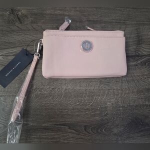 Tommy Hilfiger Double Zip Nude Pink Wristlet NWT